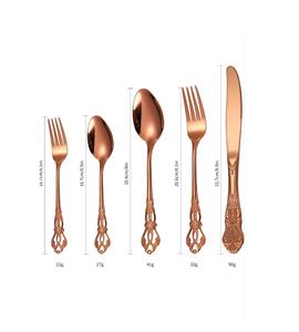 Personnalisé Métal Or Royal Unique Couverts Ensembles Cuillère de Luxe de Haute Qualité Couverts en Acier Inoxydable pour Mariage - Product Image 5