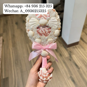 Elegante espejo de maquillaje portátil hecho a mano con técnica de concha marina pulida Concha natural de Viet Fargimex de Vietnam - Product Image 3