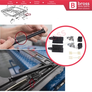 ชุดซ่อมรางเลื่อนหลังคาซันรูฟ BSR531+BSR532 พร้อมคันโยกและบานพับ 8 ชิ้น ซ้าย-ขวา สำหรับรถยนต์ซีรีส์ 3 รุ่น E36 E46 และซีรีส์ 7 รุ่น E38 รหัสอะไหล่ 54128119747 - Product Image 5