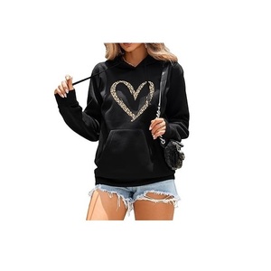 Nueva llegada de las mujeres 100% algodón de manga larga cuello redondo hombro pendiente impreso cómodo pulóver Sudadera CON CAPUCHA DE Bangladesh - Product Image 1