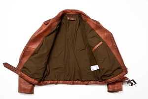 Veste en cuir pour homme, en cuir véritable de qualité supérieure, fermeture éclair, décontractée, col montant, pour l'automne et l'hiver, style motard, vente en gros - Product Image 3