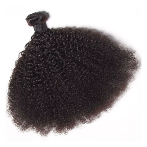 Ready to Sale Remy Mongolian Afro Kinky Curly Human <b>Hair</b> <b>Extensions</b> with Closure Virgin Raw Double Weft Weave Bundles - Product Image 1