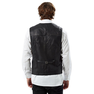 Design personnalisé hiver hommes gilet en cuir-couleur personnalisée High Street Style sans manches respirant vêtements d'extérieur Logo personnalisé impression 100% - Product Image 4