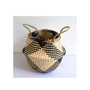 Artisanat de panier de ventre de jonc de mer écologique personnalisé du fabricant vietnamien pour le stockage décoratif - Product Image 3