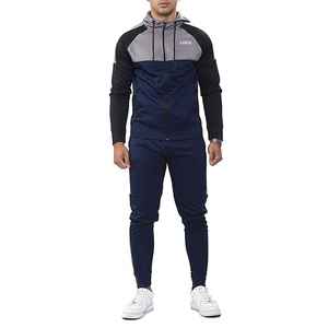 Conjuntos de ropa deportiva para hombres sólidos de nuevo estilo, chándales con capucha de ajuste Regular para entrenamiento, logotipo personalizado, 100% poliéster, respetuoso con el medio ambiente - Product Image 1