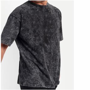 Camiseta para hombre Summer Vintage Acid Wash T Shirt para Unisex 250 GSM 100% Algodón Cuello ancho Manga corta Oversized - Product Image 2