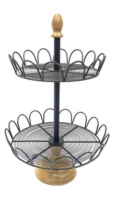 New Wire Top Wooden Base Cup <b>Cake</b> <b>Stand</b> Durable Long Lasting Quality <b>Cake</b> <b>Stand</b> for Wedding Parties Serving Table Top Usage - Product Image 2