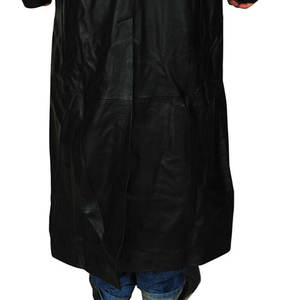 Nouvel arrivage Trench-coat en cuir à manches longues pour hommes, coupe confortable, veste longue en cuir pour hommes, prix de gros d'automne à simple boutonnage - Product Image 5