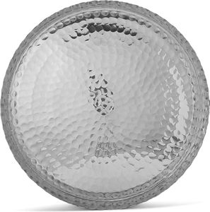 Plateau de service rond en aluminium argenté de qualité supérieure Conception de bordure de coupe de fleurs modernes pour une utilisation décorative d'hôtel de mariage - Product Image 2