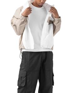 Veste coupe-vent vintage à col montant avec logo personnalisé, imperméable, à capuche, coupe-vent, grande taille, décontractée pour homme - Product Image 3