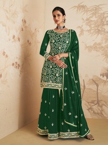 Ropa de fiesta de boda para señoras y niñas, bordado de estilo Sharara, Salwar Kameez, Festival tradicional, venta al por mayor - Product Image 5