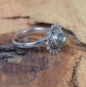 Anillo giratorio de plata de labradorita de Plata de Ley 925, anillo de plata de labradorita hecho a mano, joyería para mujer con estampado 925 - Product Image 4