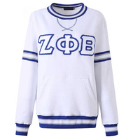High Street Black Men Front Bordado Logo Contraste Puntadas Mangas de dos tonos ZPB Sudadera Formal Zeta Phi Beta 100% Algodón