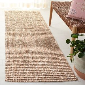 Tapis artisanaux en jacinthe d'eau de style bohème en paille naturelle pour salon ou chambre à coucher - Product Image 4