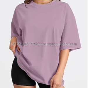 Unisex ácido lavado gota hombro Casual Camiseta 100% algodón largo Waseem Impex High Street diseño sólido patrón Jersey tela - Product Image 1