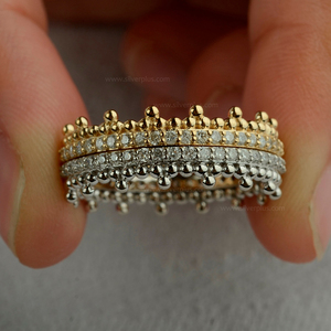 Anillo de oro natural de 14 quilates, joyería de moda india para compromiso/REGALO/ocasión - Product Image 4
