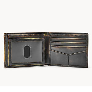 Portefeuille classique en cuir véritable pour homme, fin, léger, de qualité supérieure, fermeture ouverte, design court et durable pour un usage quotidien, personnalisable - Product Image 2