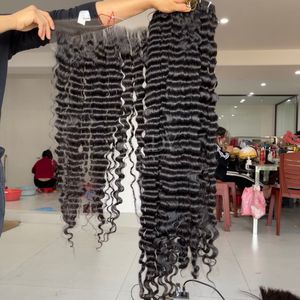 ชุดมัดผมสีดำแบบลอนพร้อมผมม้าและช่อเพื่อทำวิกผม2025 - Product Image 2