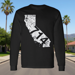 T-shirt promotionnel de Californie à manches longues, code postal 714, Anaheim Santa Ana - Product Image 3