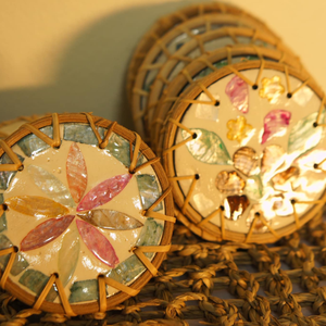 Hand-woven Coasters. Rattan Knit Coasters. Craft Products Hanging <b>Coffee</b> <b>Pads</b> Boho - Product Image 4