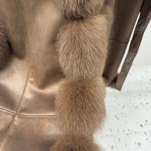 Manteau en fourrure en cuir véritable pour femmes, de qualité supérieure, chaud pour l'hiver, avec fermeture éclair, imperméable, prix de gros, best-seller - Product Image 3