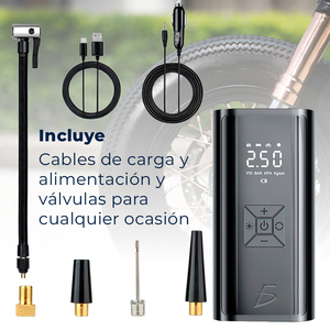 Pompa d'Aria Elettrica a Batteria per Pneumatici di Biciclette e Auto, Gonfiatore Digitale 150psi con Luce e Schermo LCD, Materiale Plastico - Product Image 2