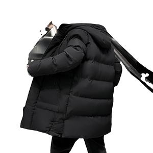 2025 New High Quality <b>Men's</b> Winter Parka Black Hooded <b>Jacket</b> Zipper Closure Thick Warm Long Coat <b>Casual</b> Style Brand Clothing - Product Image 5