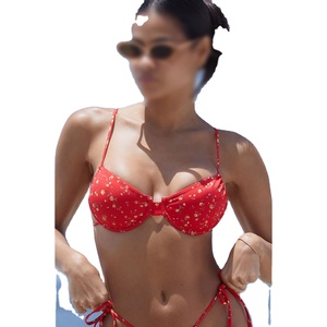 ชุดบิกินี่เซ็กซี่สำหรับผู้หญิง พิมพ์ลายสัตว์ โลโก้ด้านหน้า แห้งเร็ว ชุดว่ายน้ำแบบ 2 ชิ้น ผลิตจากวัสดุที่ยั่งยืน สำหรับชายหาดและว่ายน้ำ - Product Image 1