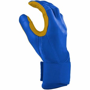 QASWA SPORTS Professional Long Cuff Customized Color Baseball Batting Gloves Cowhide Leather <b>Hook</b> Loop Closure Stretchable Strap - Product Image 5
