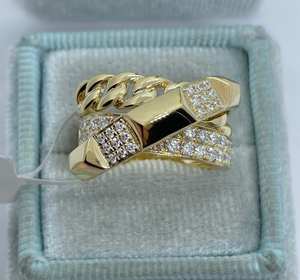 Multi Band Shapes Round Cut Lab Grown Diamond Promise Ring Banda única 14K Oro sólido Joyería fina Regalo de compromiso de boda - Product Image 1