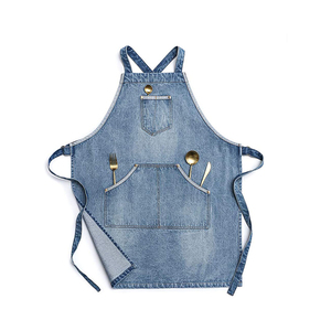 Tabliers de coiffeur, tabliers de travail pour femmes avec poche, tablier en denim bleu pour adultes, fabriqué au Pakistan - Product Image 6