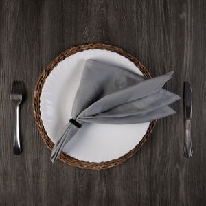 Juego de servilletas de microfibra de satén de algodón 100%, toalla de cocina de secado rápido gris claro sólido para uso doméstico, técnica tejida para restaurantes - Product Image 5