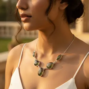 Collier en argent 925 avec quartz rutile pour femmes, bijoux élégants en pierres précieuses de cristal - Product Image 3