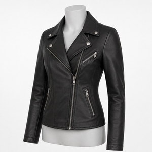 Chaqueta de Cuero Genuino Personalizada para Mujer, Estilo Casual, Construcción Premium, Ajuste Cómodo, Material Duradero, Ropa Exterior para Motociclistas - Product Image 4