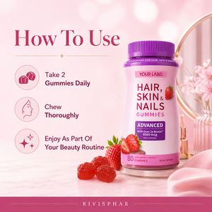 Complément alimentaire en gommes à la biotine haute puissance, marque privée, avec biotine <span class=keywords><strong>et</strong></span> multivitamines pour des <span class=keywords><strong>cheveux</strong></span>, une peau <span class=keywords><strong>et</strong></span> des ongles sains - Product Image 3