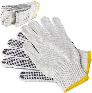 Gants en coton avec points de préhension Gants de sécurité durables pour le soudage Construction Conduite Jardin Travail Gants en cuir - Product Image 5