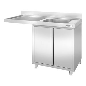 Fregadero comercial para lavavajillas con armario PREMIUM - 1400x700mm - 1 tazón, tazón a la derecha - Product Image 5