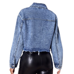 Vestes en jean pour femmes, coupe ample décontractée, entièrement personnalisées, de haute qualité, avec bordure à franges, imprimées, avec applications de paillettes - Product Image 2