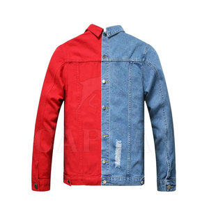 Veste en jean tendance style streetwear deux couleurs motif uni respirante séchage rapide pour homme veste de course élégante en jean - Product Image 1