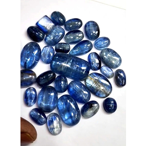 123 pièces Cabochon de cyanite naturelle 10mm-25mm coussin Rectangle ovale haut bleu Iroc ventes Kyanite pierres précieuses calibrées en vrac - Product Image 1