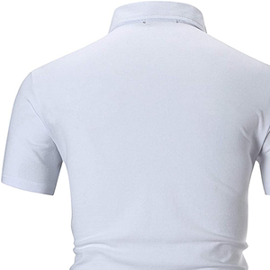 Hommes unis personnalisé hommes polos haute performance chemise de golf à manches courtes évacuation de l'humidité athlétique décontracté chemise à col montant - Product Image 4