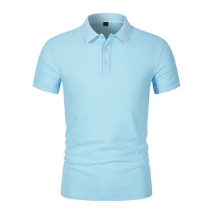 Nueva colección de verano para hombre, informal de talla grande para Polo, camisetas de manga corta con cuello, Top de empalme básico suelto transpirable a la moda - Product Image 1