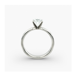 Bague de fiançailles en platine et diamant pour femme – Style élégant à six griffes avec ajustement confortable à dôme bas - Product Image 1