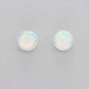 Boucles d'oreilles en opale de feu en argent sterling 925: boucles d'oreilles rondes de 6 à 12mm pour femmes et filles dans les fêtes de mariage - Product Image 3