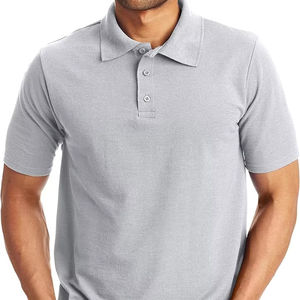 Camisas de polo personalizadas de alta calidad para hombre, logotipo bordado de patrón sólido, algodón liso, golf sólido para Polo, precio al por mayor - Product Image 1