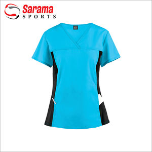 Blouses médicales en polyester et spandex pour femmes, soins de santé, extensibles dans 4 sens, anti-rides, uniformes - Product Image 3
