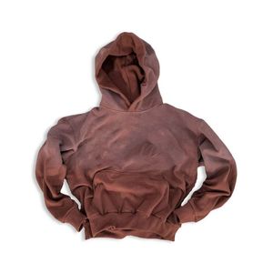 Sweat à capuche d'hiver personnalisé en coton 100% délavé au soleil, coupe droite, épaules tombantes, style streetwear, effet usé, design vierge pour homme - Product Image 5