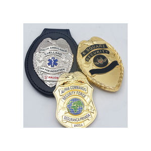 Insignia de Logotipo de Guardaespaldas Nacional Personalizada, Insignia de Seguridad de Metal Plateado en Oro y Plata con Cartera - Product Image 5