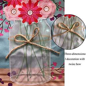 Pack of 2 <b>Garden</b> <b>Flag</b>, Welcome Home Banner, Double Sided Mason Jar Linen <b>Flags</b> For Outdoor, Home , Yard ,Decoration12.5 x 18 - Product Image 2