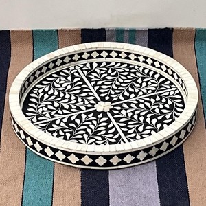 ถาดฝังกระดูกสำหรับเสิร์ฟเครื่องดื่มและจัดระเบียบถาดแม่มุกของตกแต่งบ้านร้านอาหาร - Product Image 1